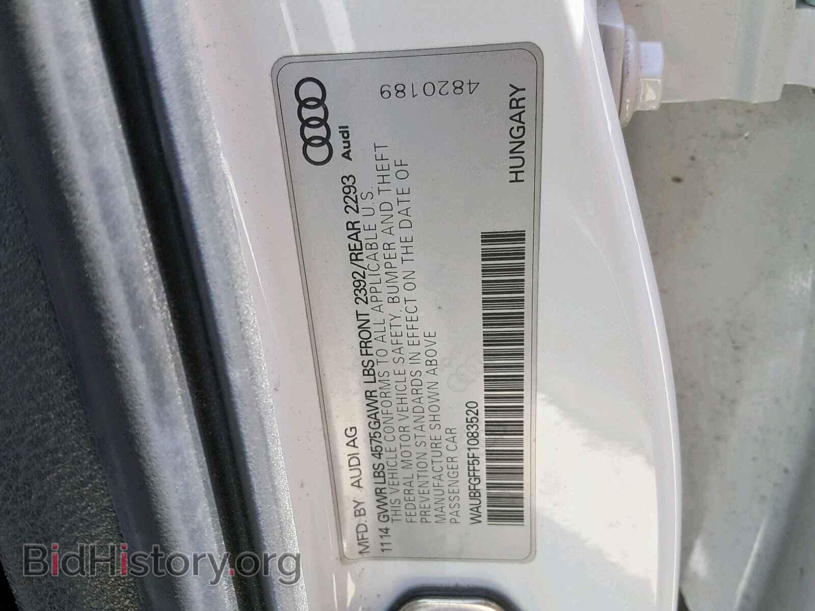 2015 AUDI S3 - VIN: WAUBFGFF5F1083520 - Фото 10