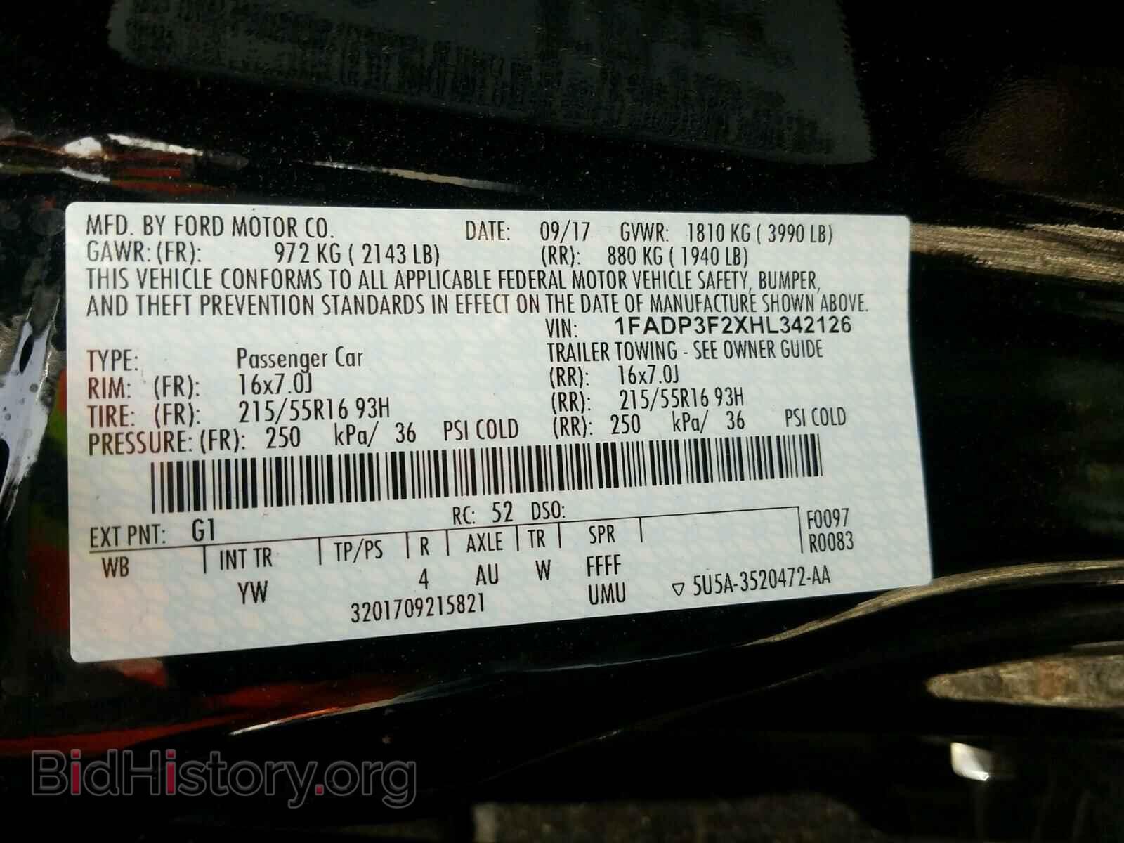 2017 FORD FOCUS - VIN: 1FADP3F2XHL342126 - Фото 10