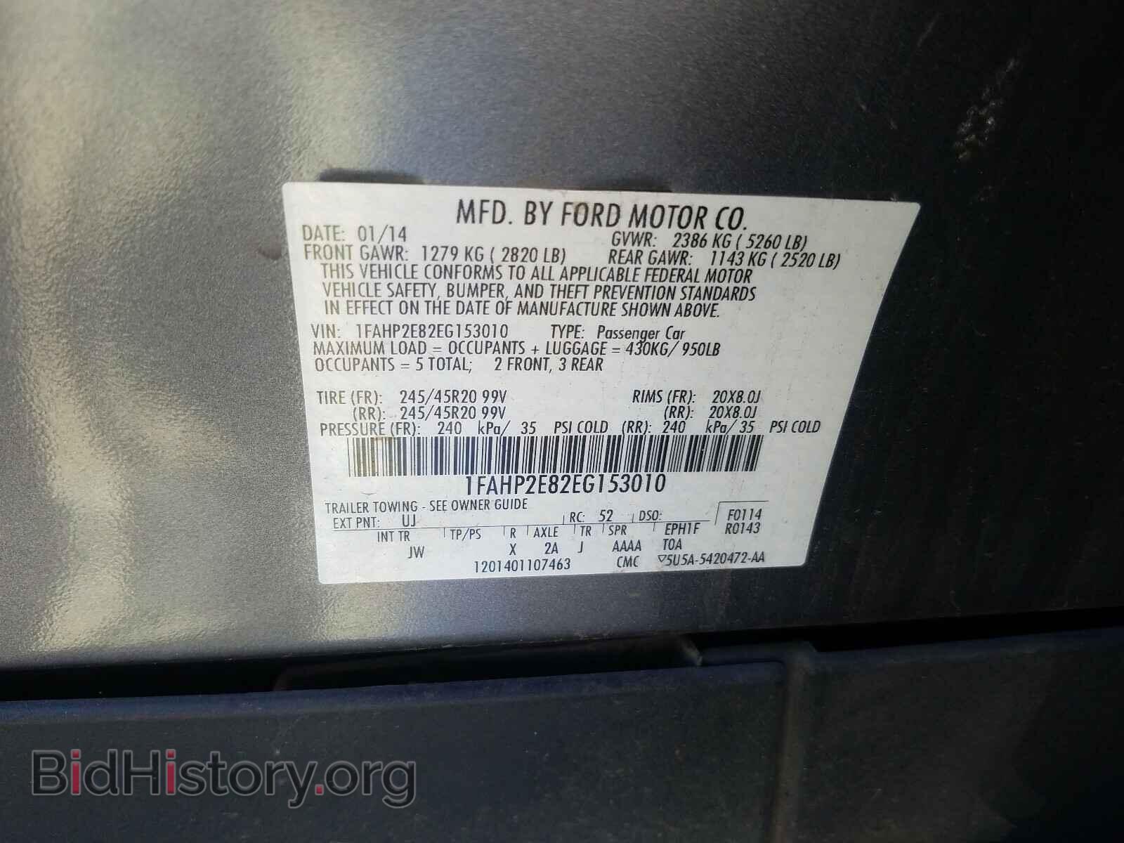 2014 FORD TAURUS - VIN: 1FAHP2E82EG153010 - Photo 10