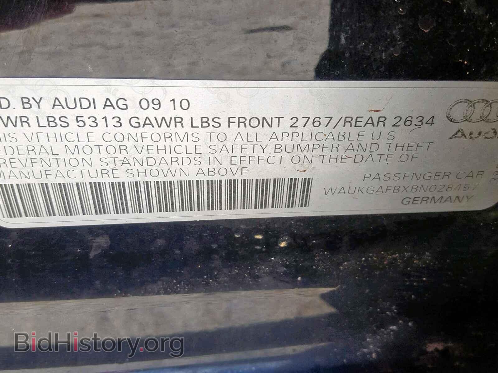 2011 AUDI A6 - VIN: WAUKGAFBXBN028457 - Фото 10