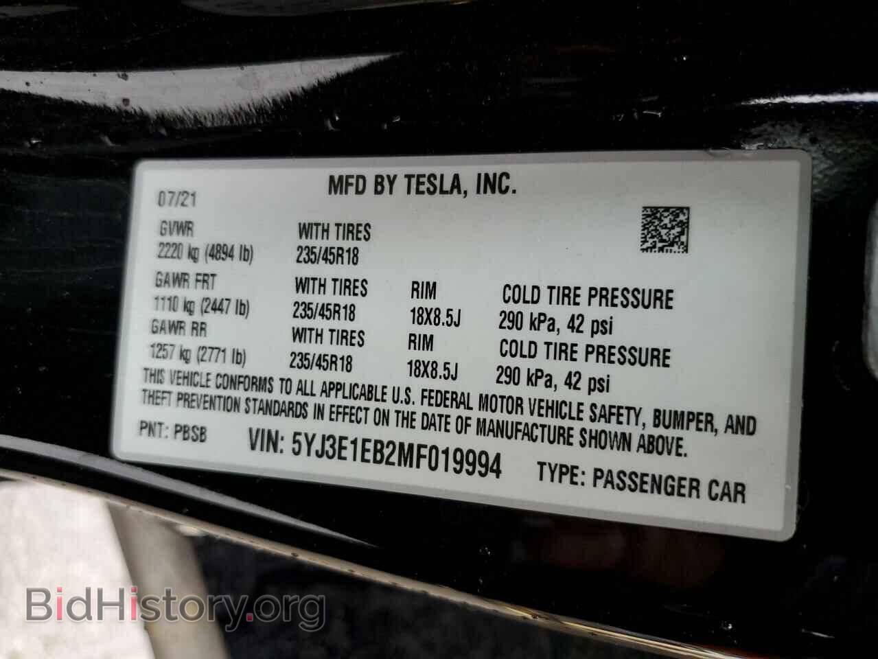 2021 TESLA MODEL 3 - VIN: 5YJ3E1EB2MF019994 - Photo 13
