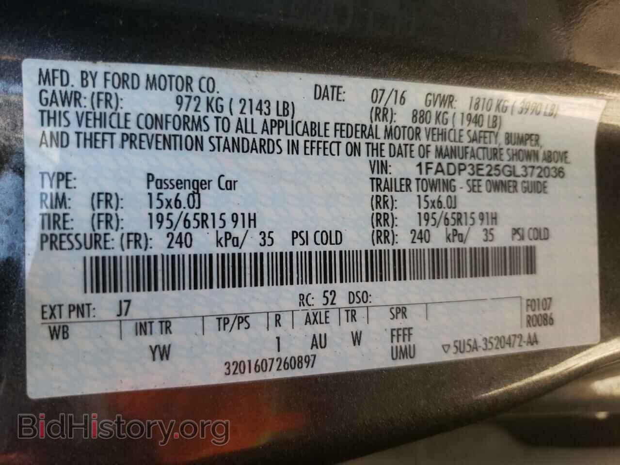 2016 FORD FOCUS - VIN: 1FADP3E25GL372036 - Фото 10