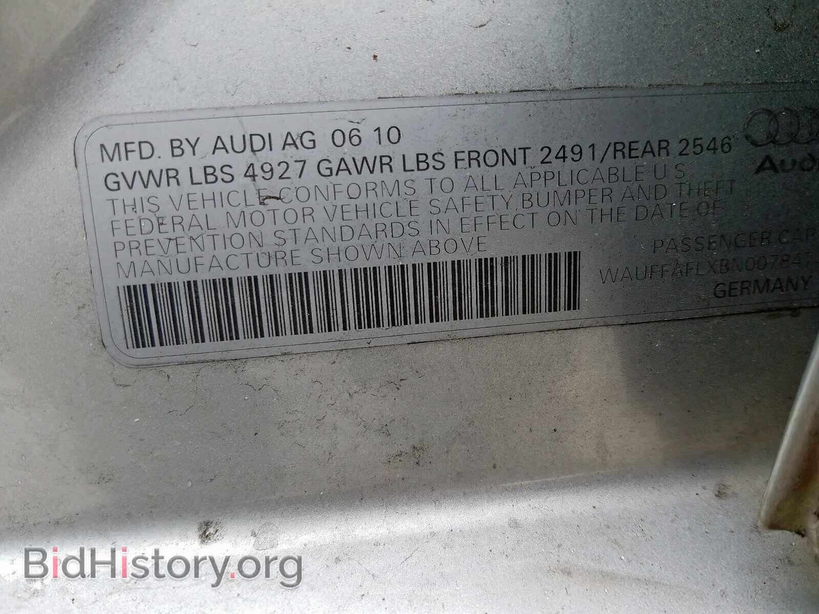 2011 AUDI A4 - VIN: WAUFFAFLXBN007847 - Фото 10