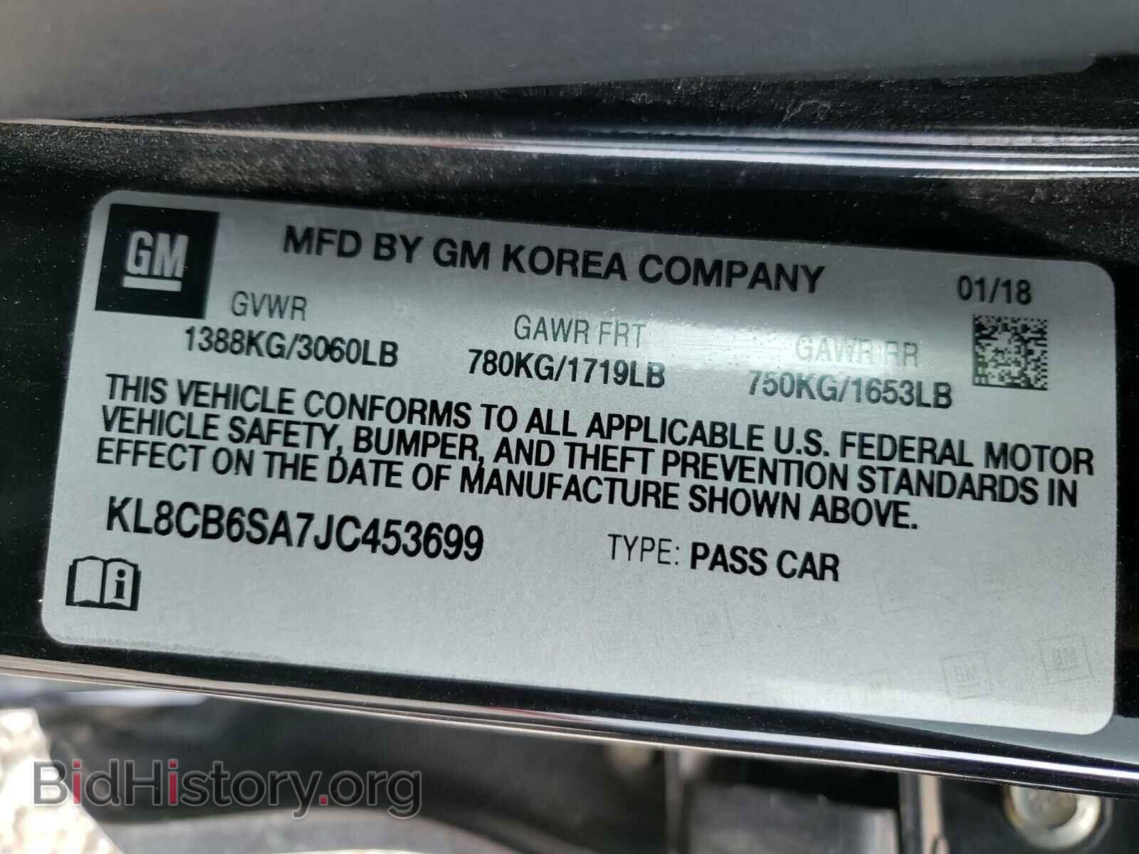 2018 CHEVROLET SPARK - VIN: KL8CB6SA7JC453699 - Фото 10