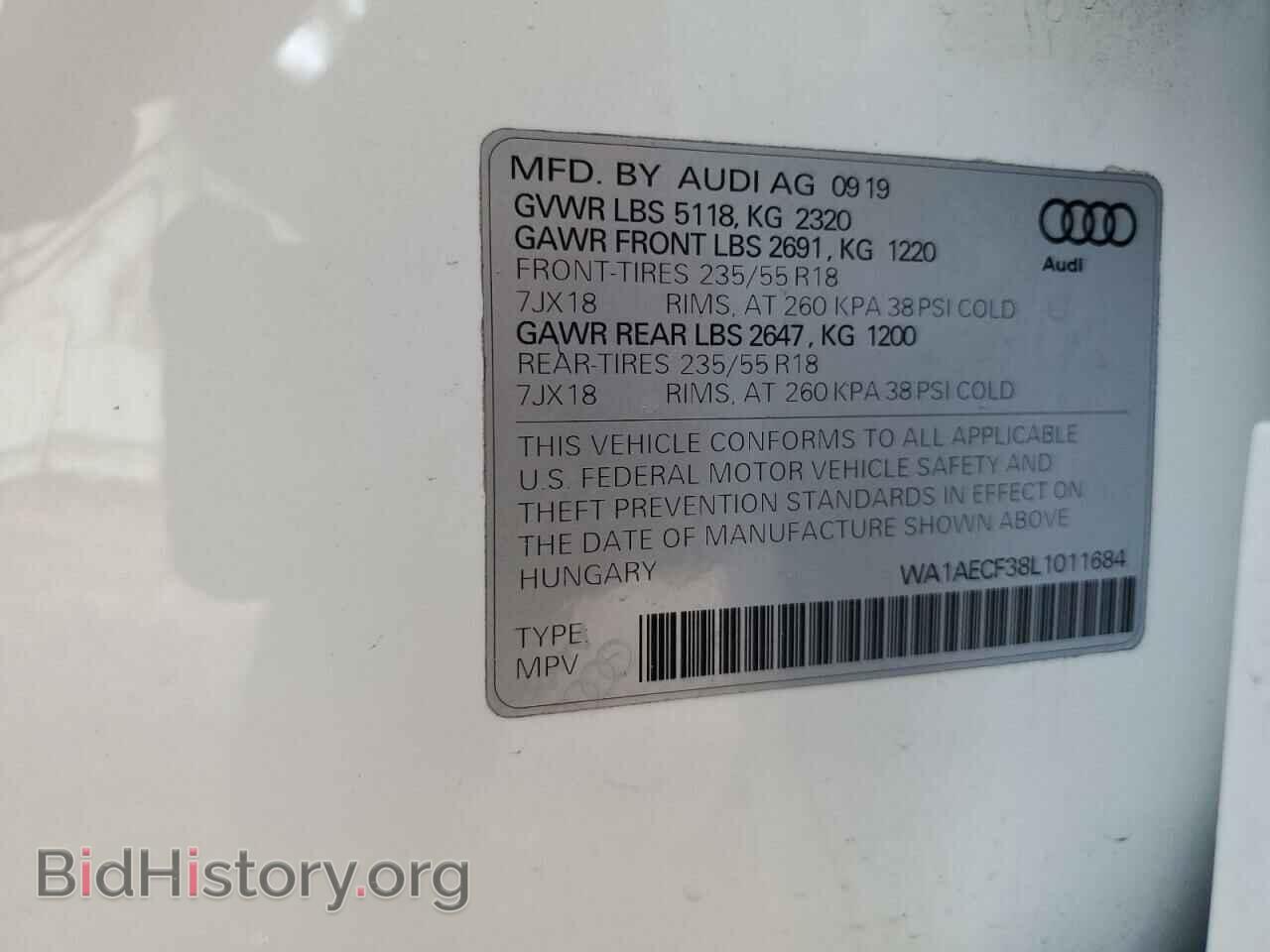 2020 AUDI Q3 - VIN: WA1AECF38L1011684 - Фото 12