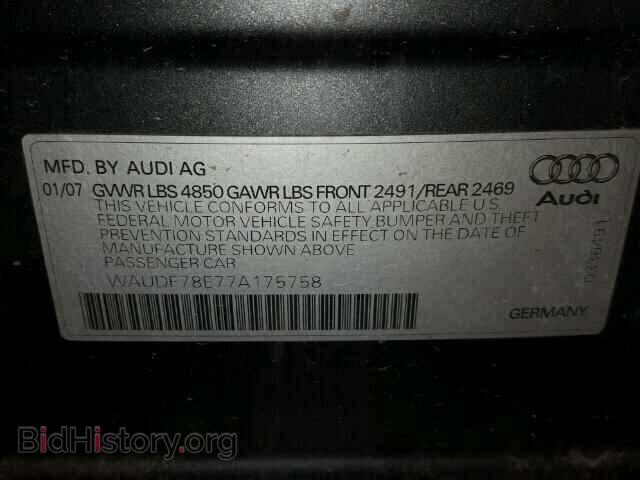 2007 AUDI A4 - VIN: WAUDF78E77A175758 - Фото 10