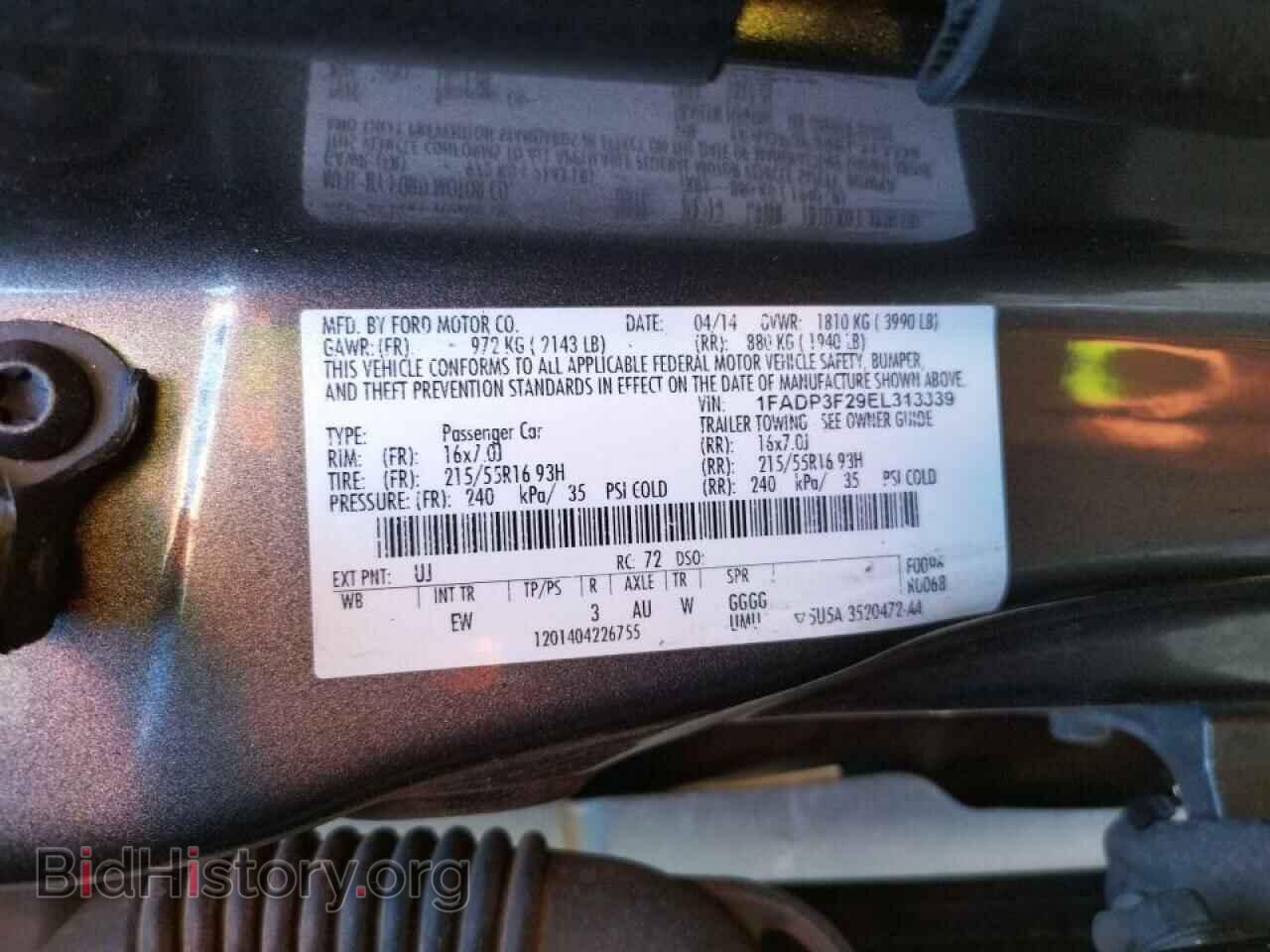 2014 FORD FOCUS - VIN: 1FADP3F29EL313339 - Фото 10
