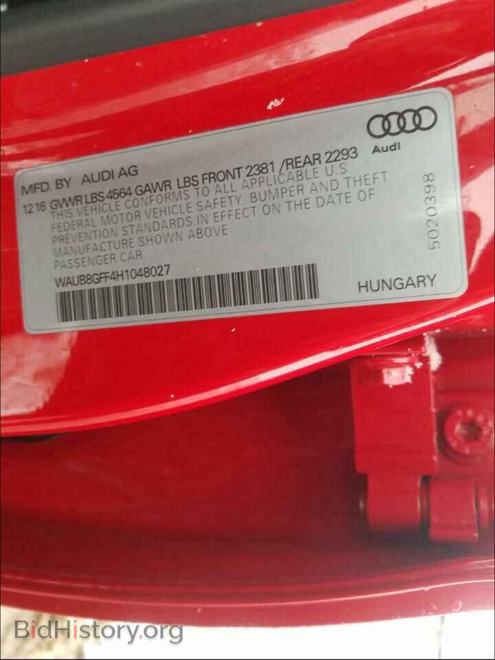 2017 AUDI A3 - VIN: WAUB8GFF4H1048027 - Фото 10