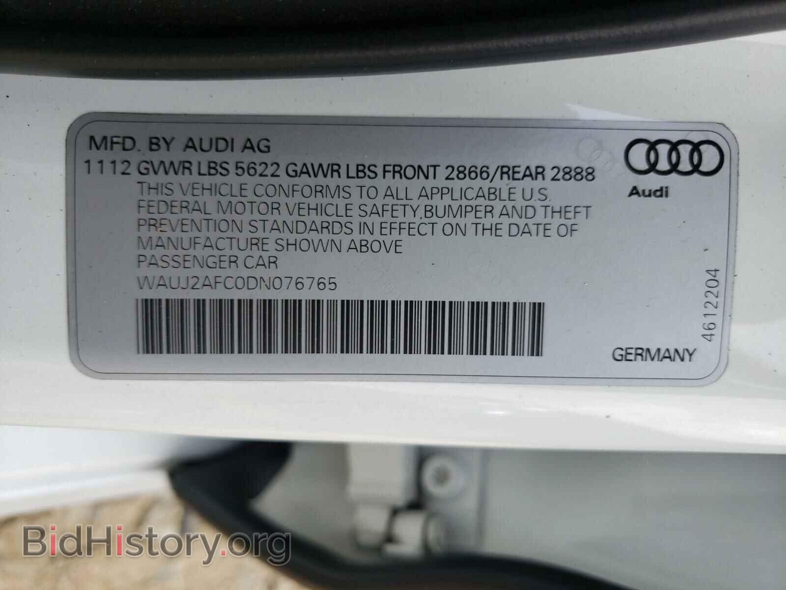 2013 AUDI S6/RS6 - VIN: WAUJ2AFC0DN076765 - Фото 10