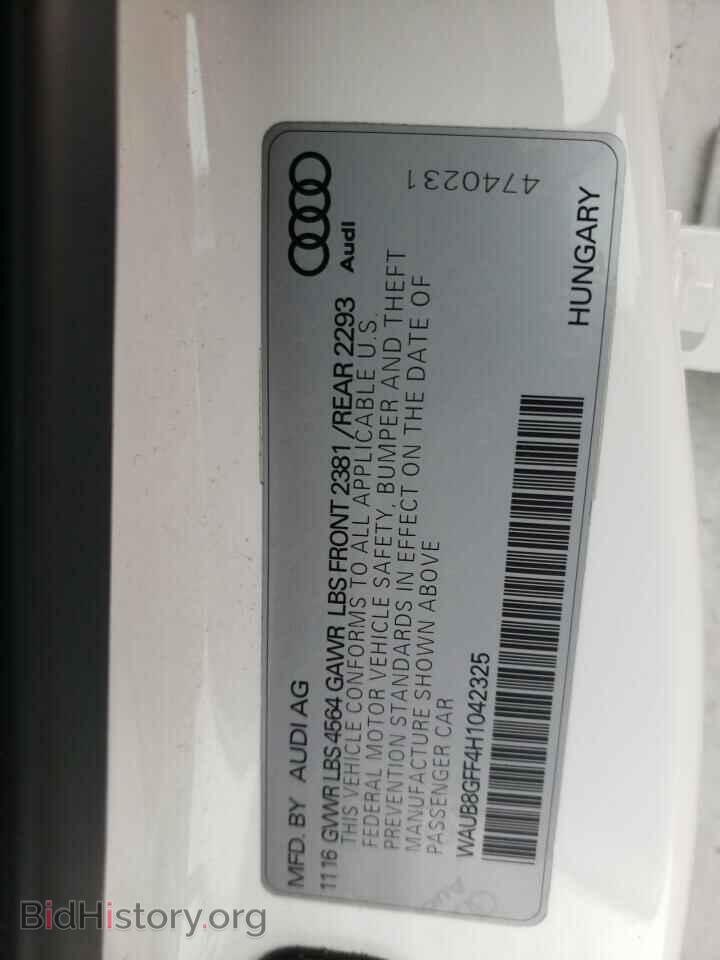 2017 AUDI A3 - VIN: WAUB8GFF4H1042325 - Фото 10