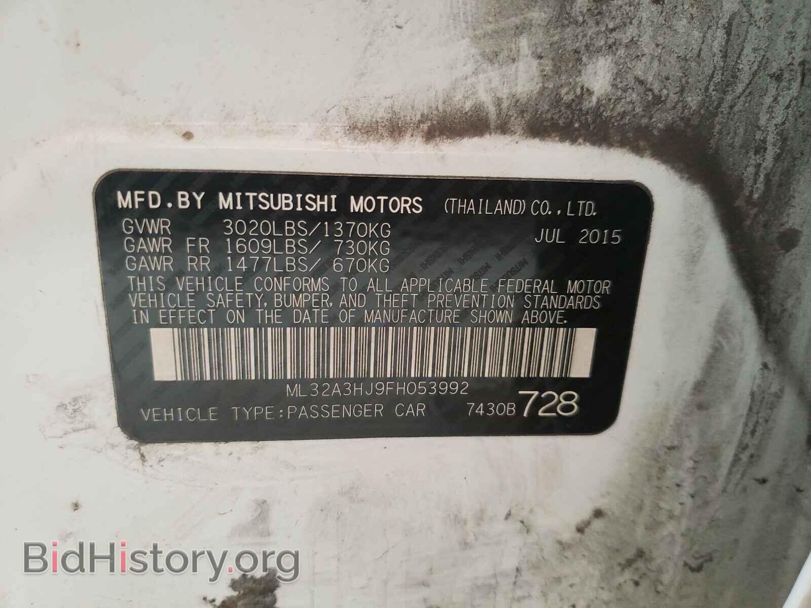 2015 MITSUBISHI MIRAGE - VIN: ML32A3HJ9FH053992 - Фото 10
