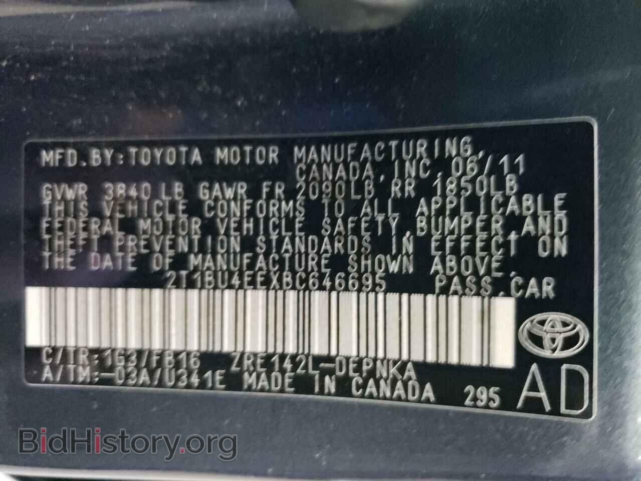 2011 TOYOTA COROLLA - VIN: 2T1BU4EEXBC646695 - Photo 10