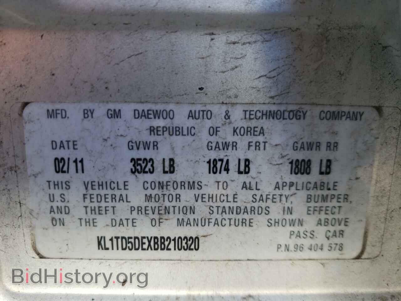 2011 CHEVROLET AVEO - VIN: KL1TD5DEXBB210320 - Фото 10