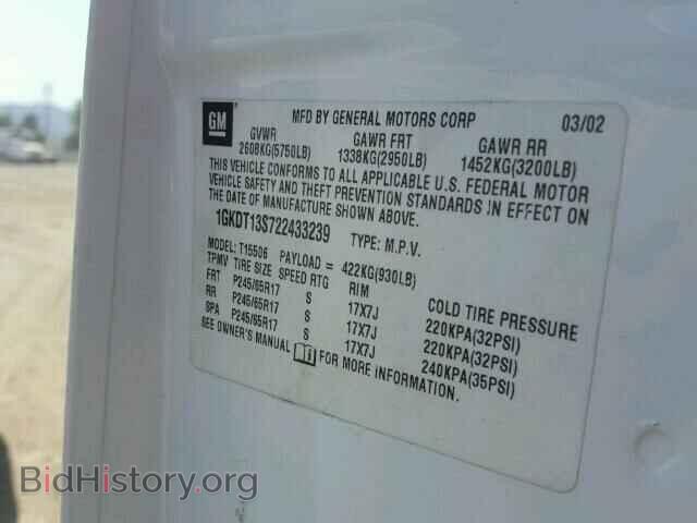 2002 GMC ENVOY - VIN: 1GKDT13S722433239 - Фото 10