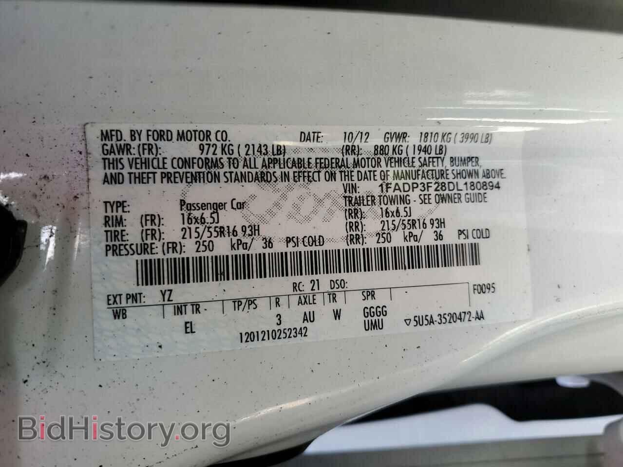2013 FORD FOCUS - VIN: 1FADP3F28DL180894 - Фото 12