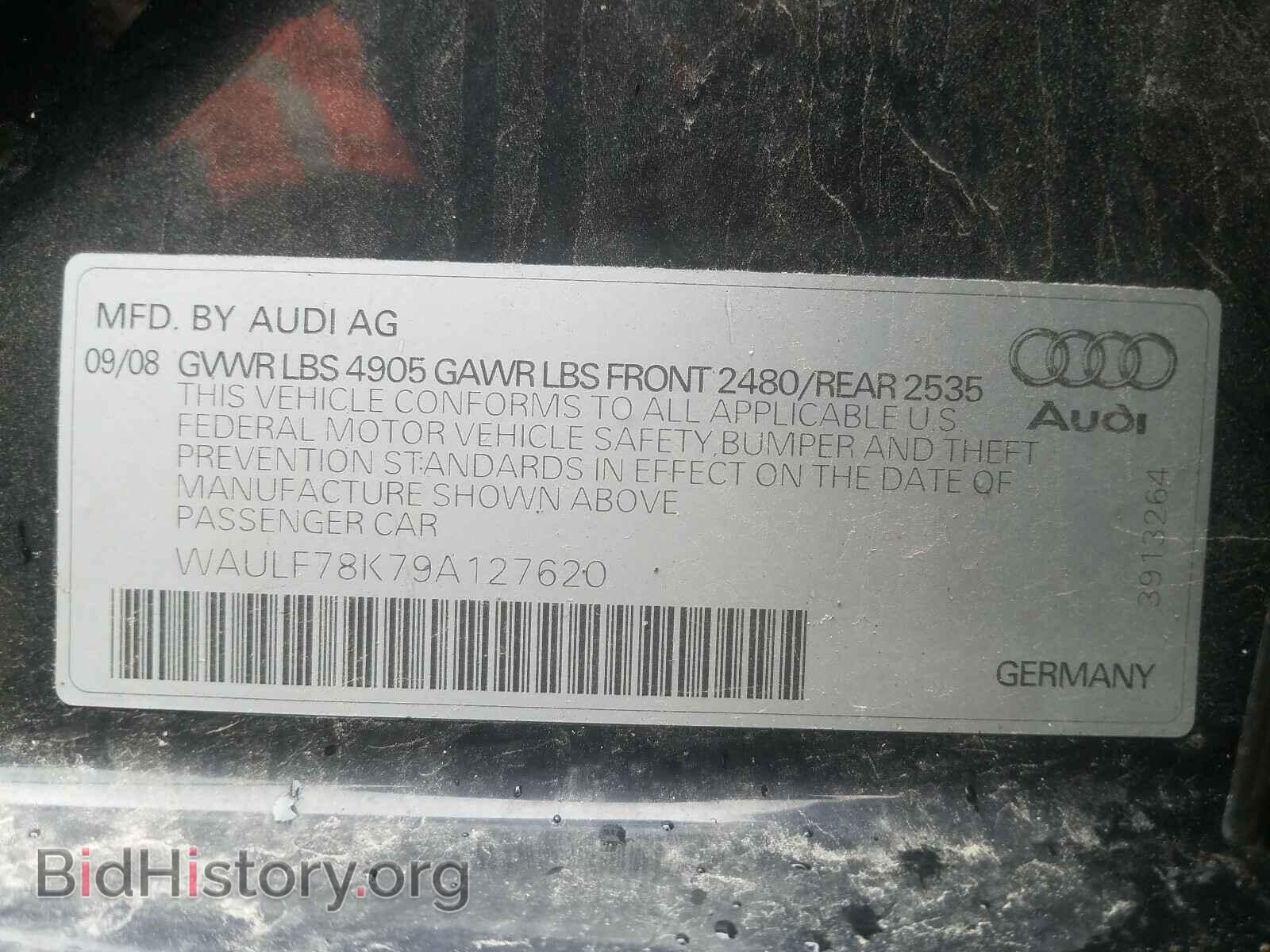 2009 AUDI A4 - VIN: WAULF78K79A127620 - Фото 10