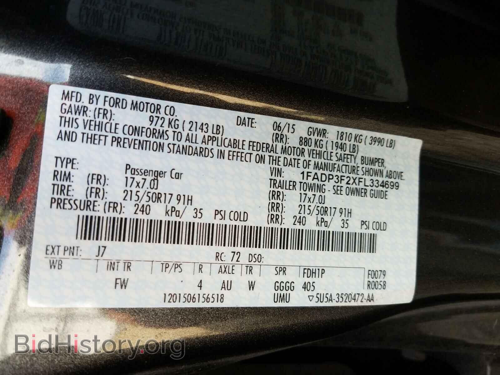 2015 FORD FOCUS - VIN: 1FADP3F2XFL334699 - Фото 10