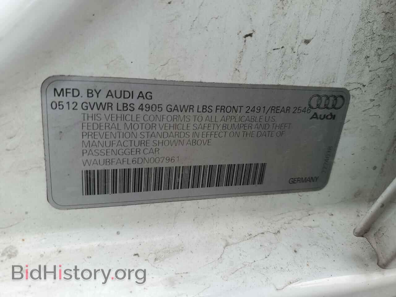 2013 AUDI A4 - VIN: WAUBFAFL6DN007961 - Фото 12