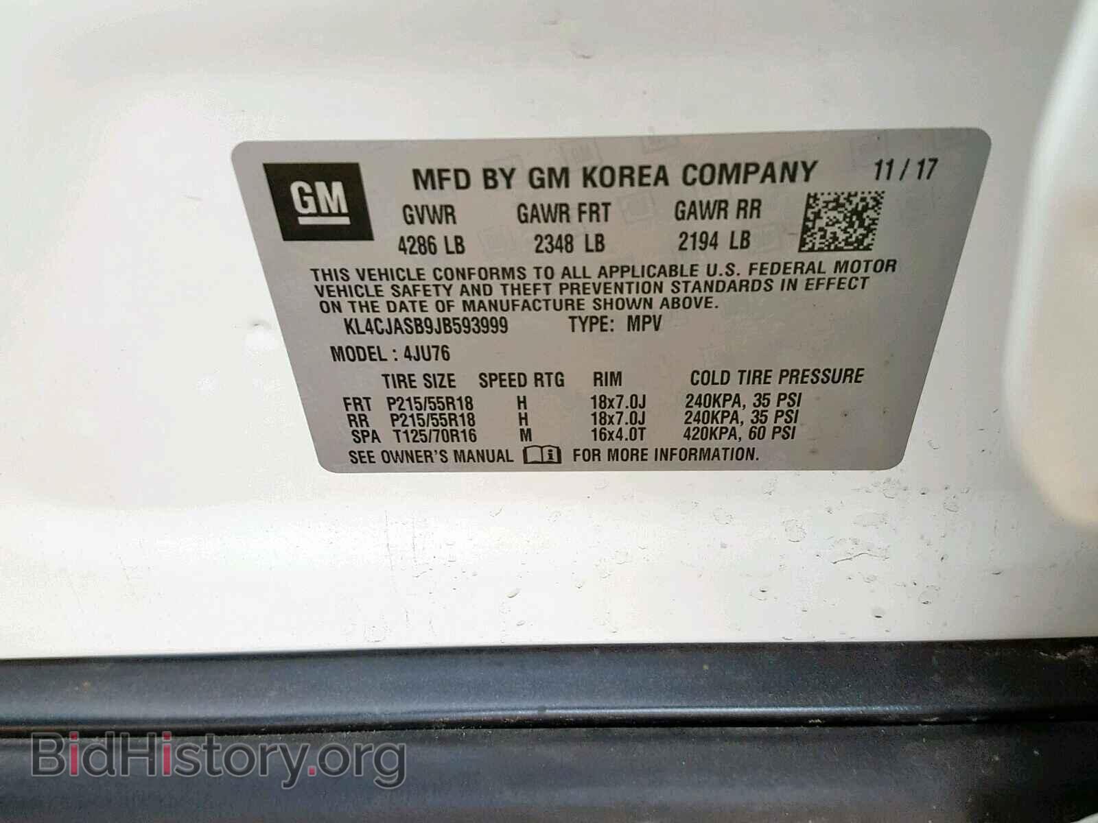 2018 BUICK ENCORE PRE - VIN: KL4CJASB9JB593999 - Photo 10