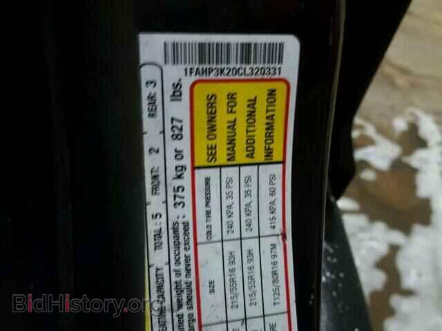 2012 FORD FOCUS - VIN: 1FAHP3K20CL320331 - Фото 10