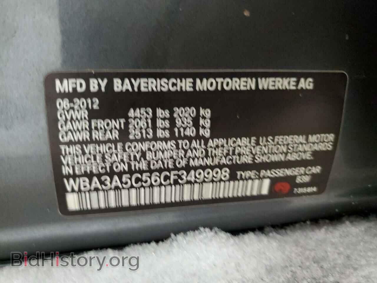 2012 BMW 3 SERIES - VIN: WBA3A5C56CF349998 - Фото 13