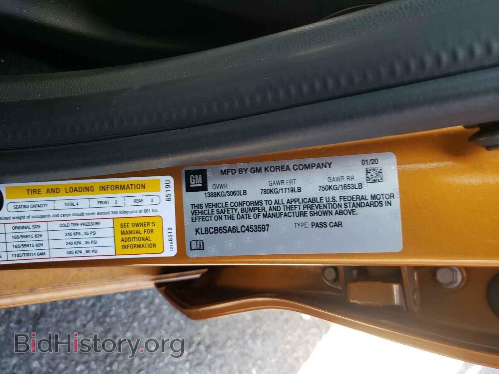 2020 CHEVROLET SPARK - VIN: KL8CB6SA6LC453597 - Фото 10