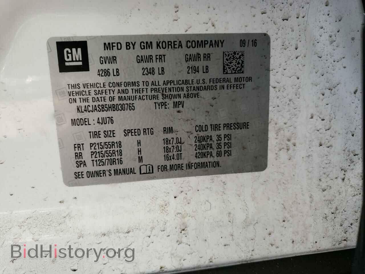 2017 BUICK ENCORE - VIN: KL4CJASB5HB030765 - Фото 12