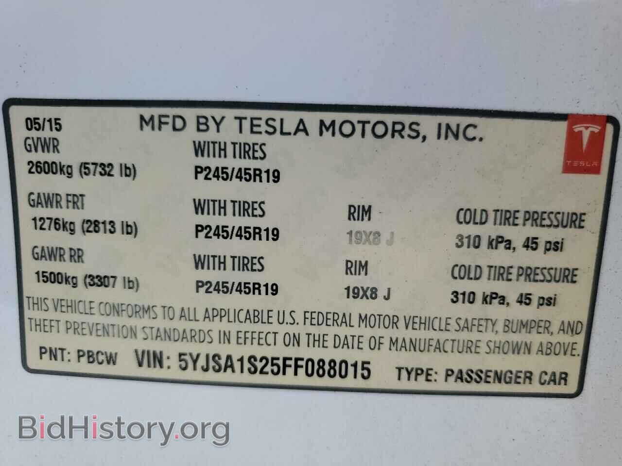 2015 TESLA MODEL S - VIN: 5YJSA1S25FF088015 - Photo 13