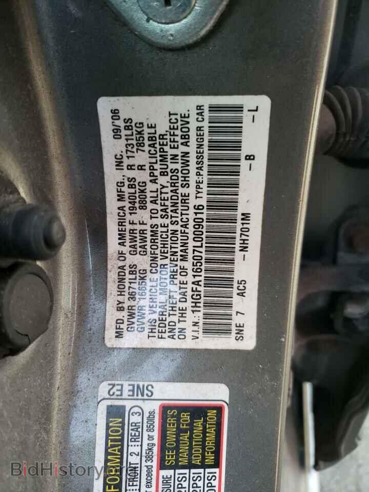 2007 HONDA CIVIC - VIN: 1HGFA16507L009016 - Фото 10