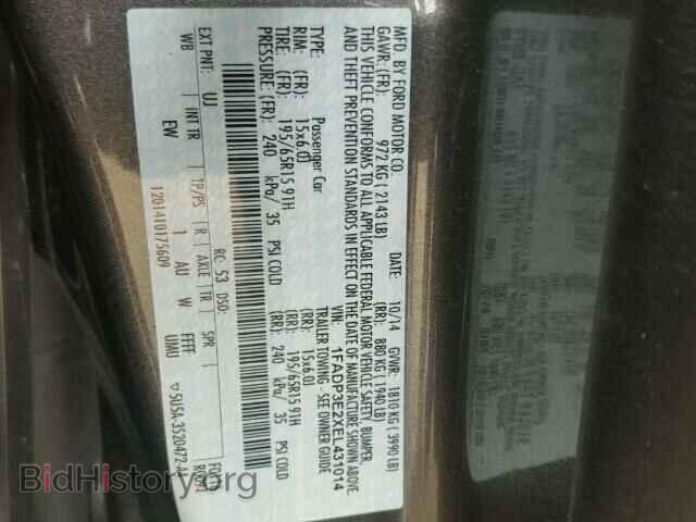 2014 FORD FOCUS - VIN: 1FADP3E2XEL431014 - Фото 10
