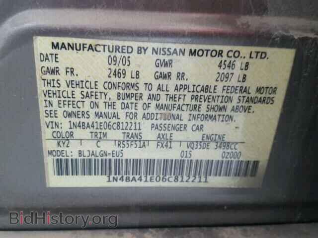 2006 NISSAN MAXIMA - VIN: 1N4BA41E06C812211 - Фото 10