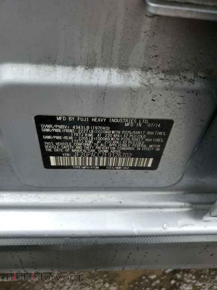 2014 SUBARU XV - VIN: JF2GPACC2E9326702 - Фото 12