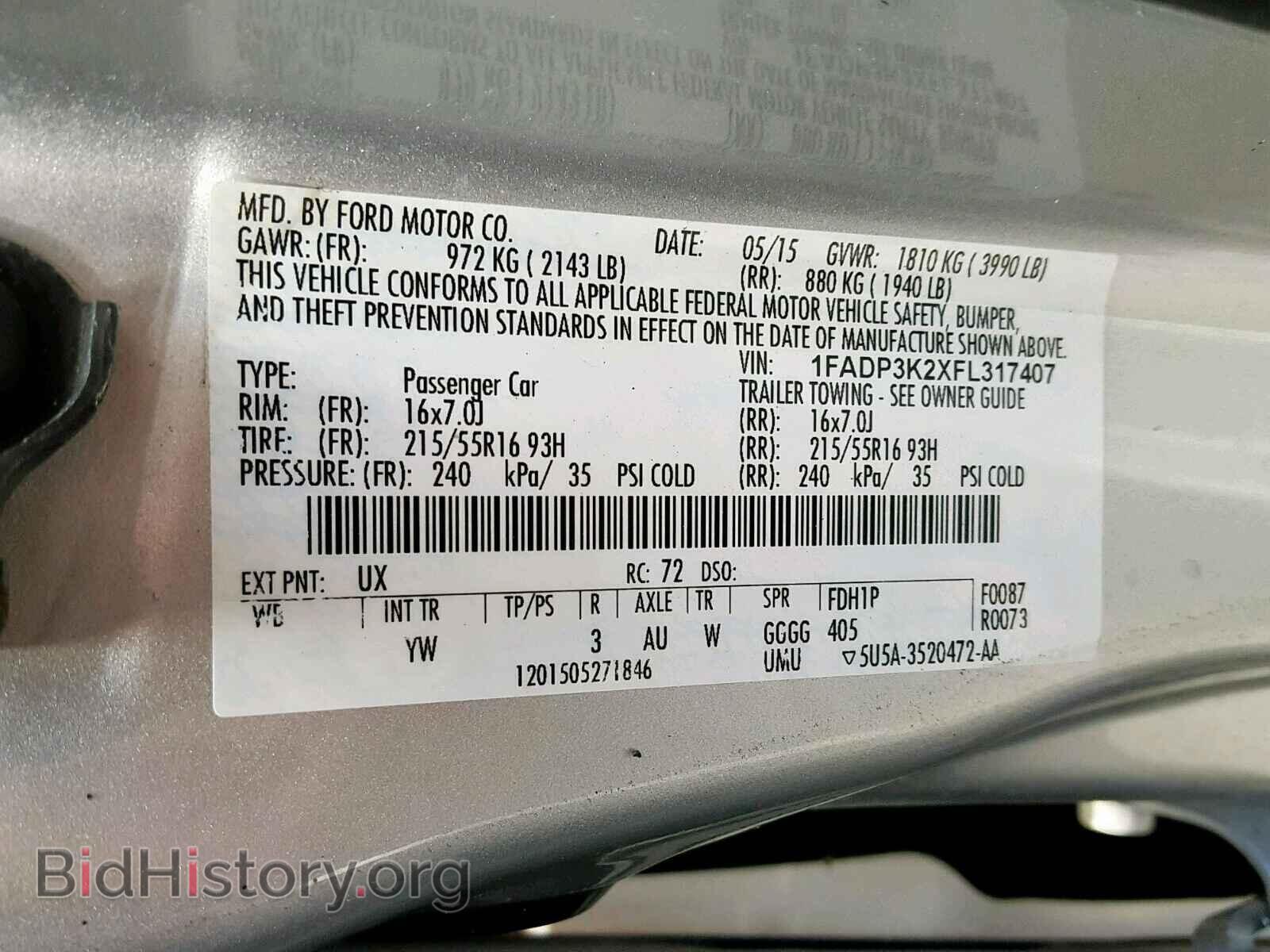 2015 FORD FOCUS SE - VIN: 1FADP3K2XFL317407 - Фото 10