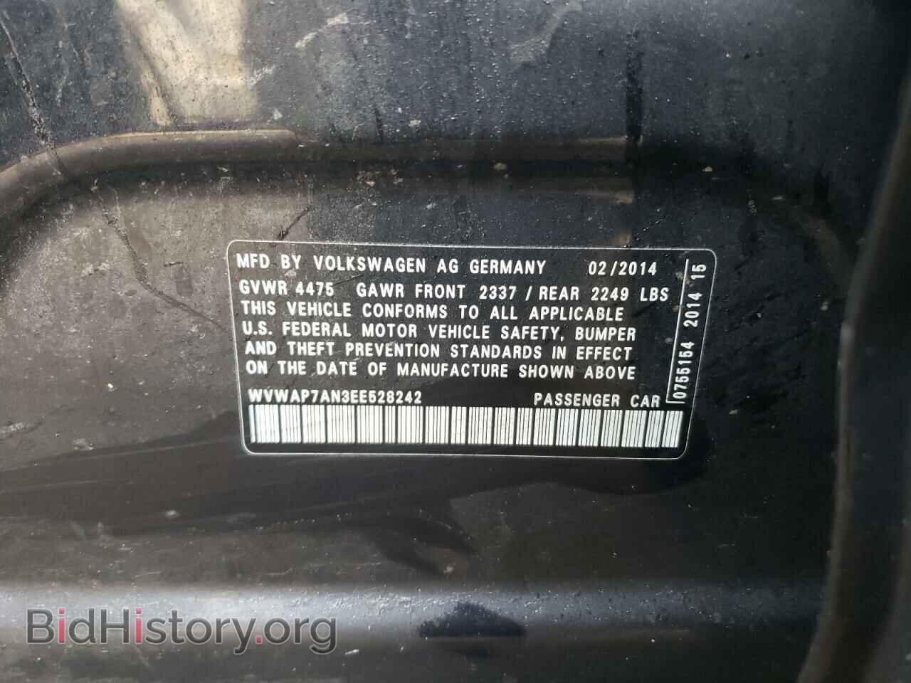 2014 VOLKSWAGEN CC - VIN: WVWAP7AN3EE528242 - Фото 12