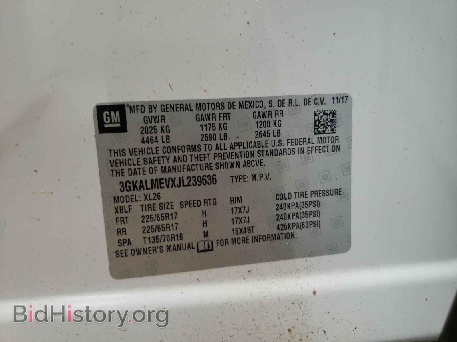 2018 GMC TERRAIN - VIN: 3GKALMEVXJL239636 - Фото 10
