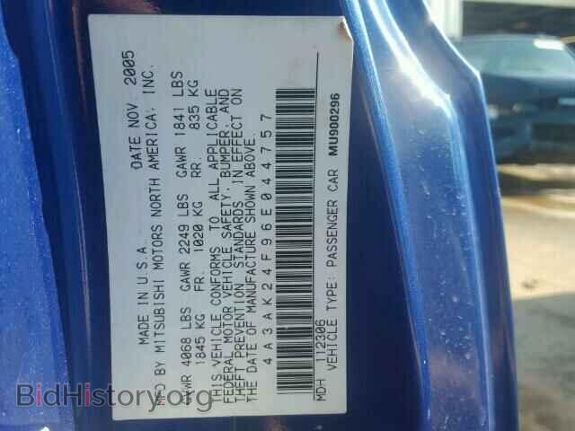 2006 MITSUBISHI ECLIPSE - VIN: 4A3AK24F96E044757 - Photo 10