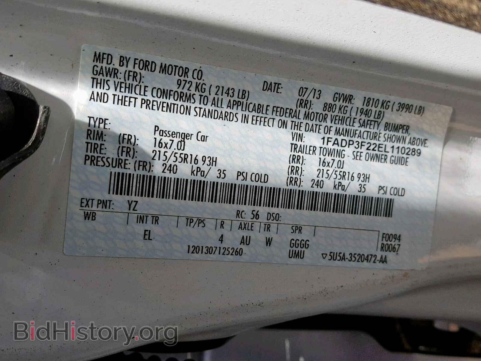 2014 FORD FOCUS SE - VIN: 1FADP3F22EL110289 - Фото 10