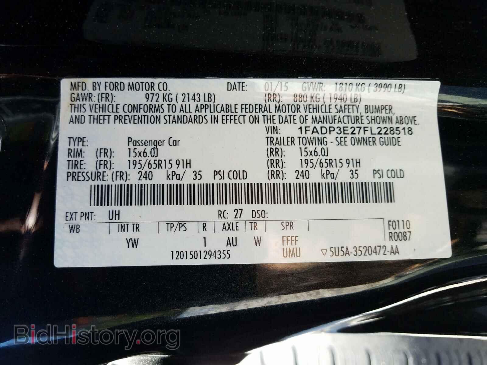 2015 FORD FOCUS - VIN: 1FADP3E27FL228518 - Фото 10