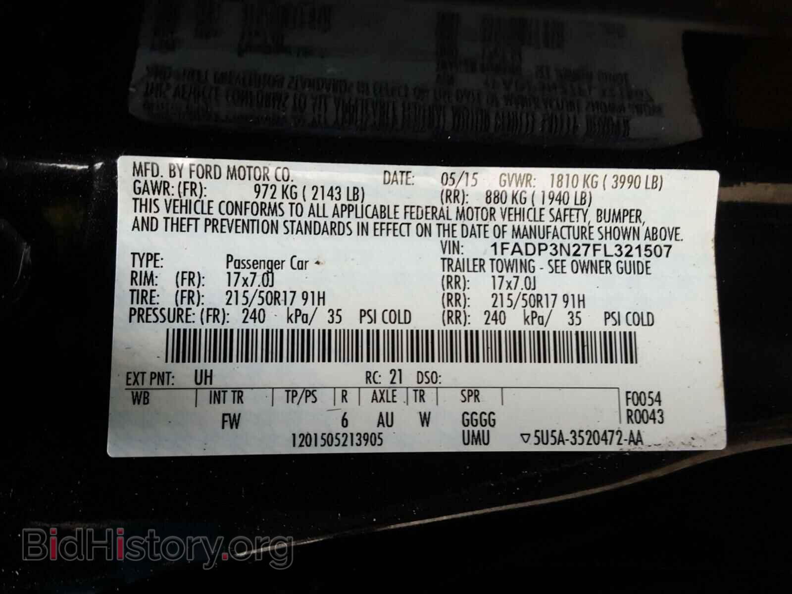 2015 FORD FOCUS - VIN: 1FADP3N27FL321507 - Фото 10