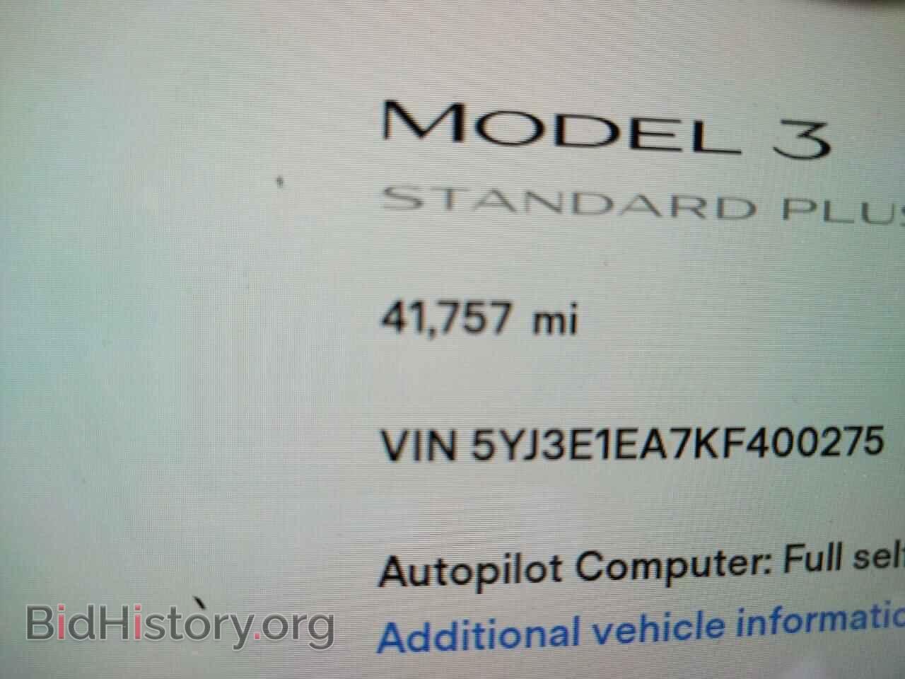 2019 TESLA MODEL 3 - VIN: 5YJ3E1EA7KF400275 - Фото 8