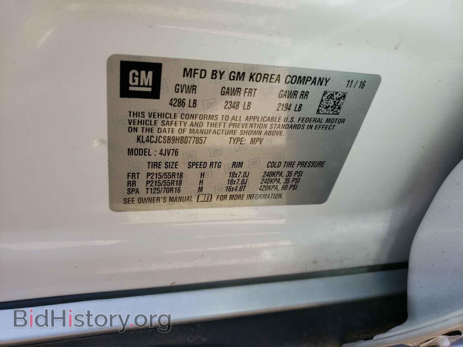 2017 BUICK ENCORE - VIN: KL4CJCSB9HB077857 - Photo 10