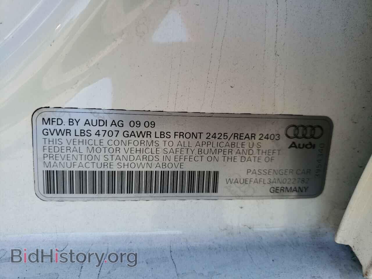 2010 AUDI A4 - VIN: WAUEFAFL3AN022782 - Фото 10