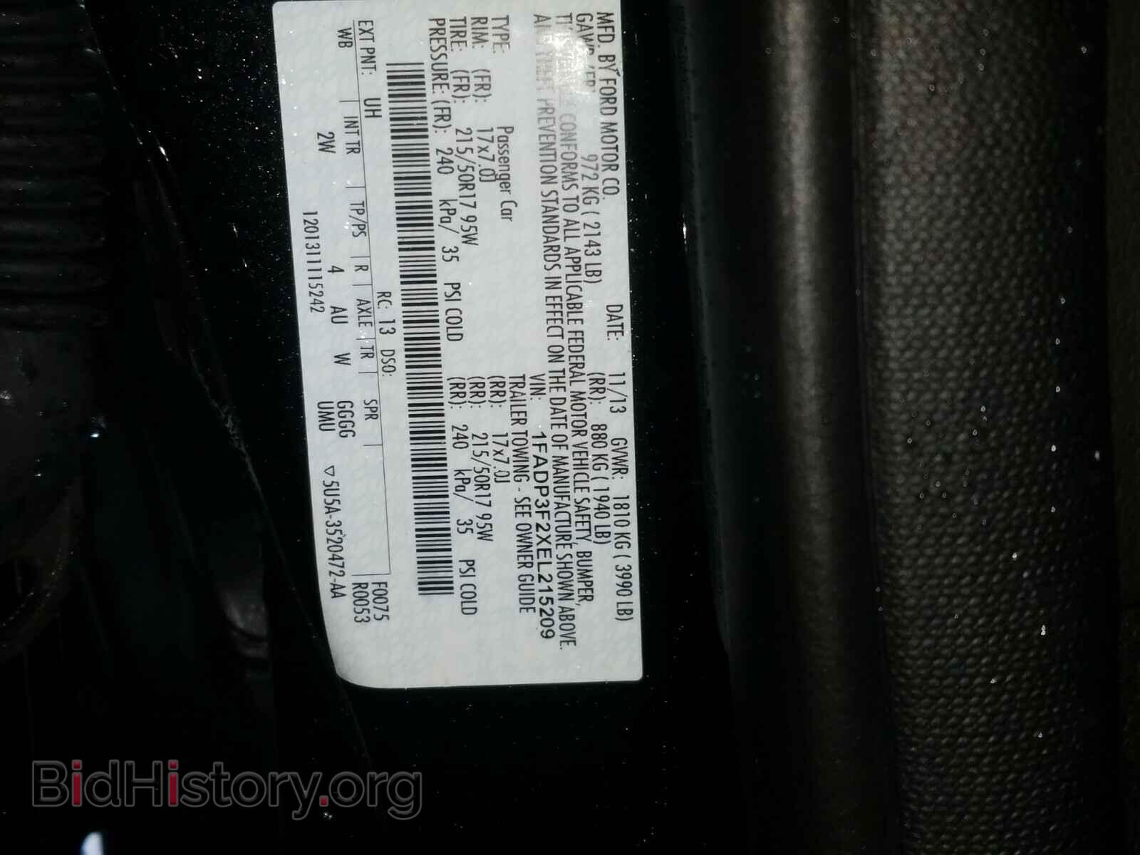 2014 FORD FOCUS - VIN: 1FADP3F2XEL215209 - Фото 10