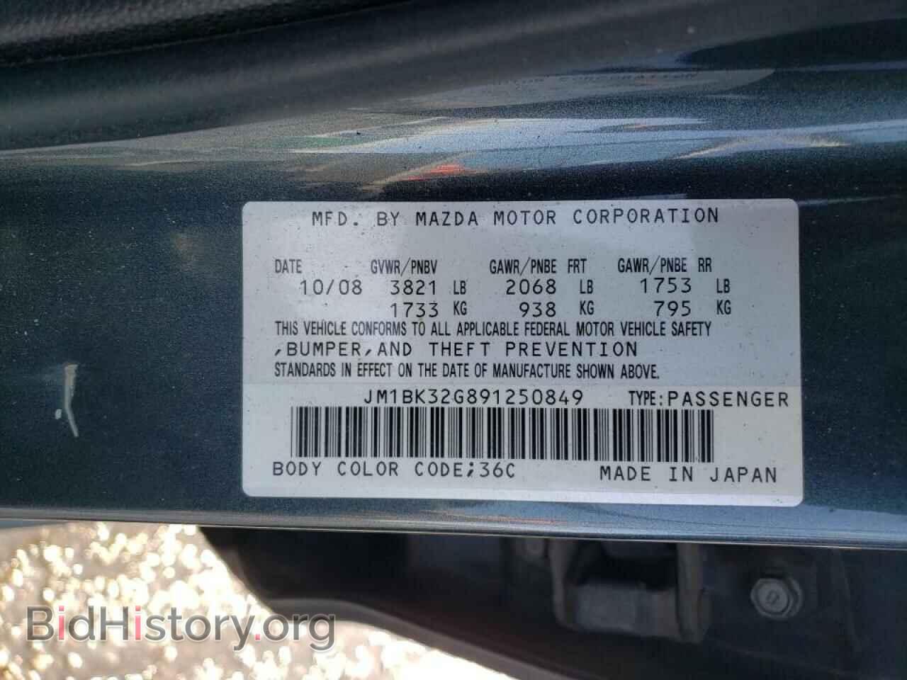 2009 MAZDA 3 - VIN: JM1BK32G891250849 - Фото 10