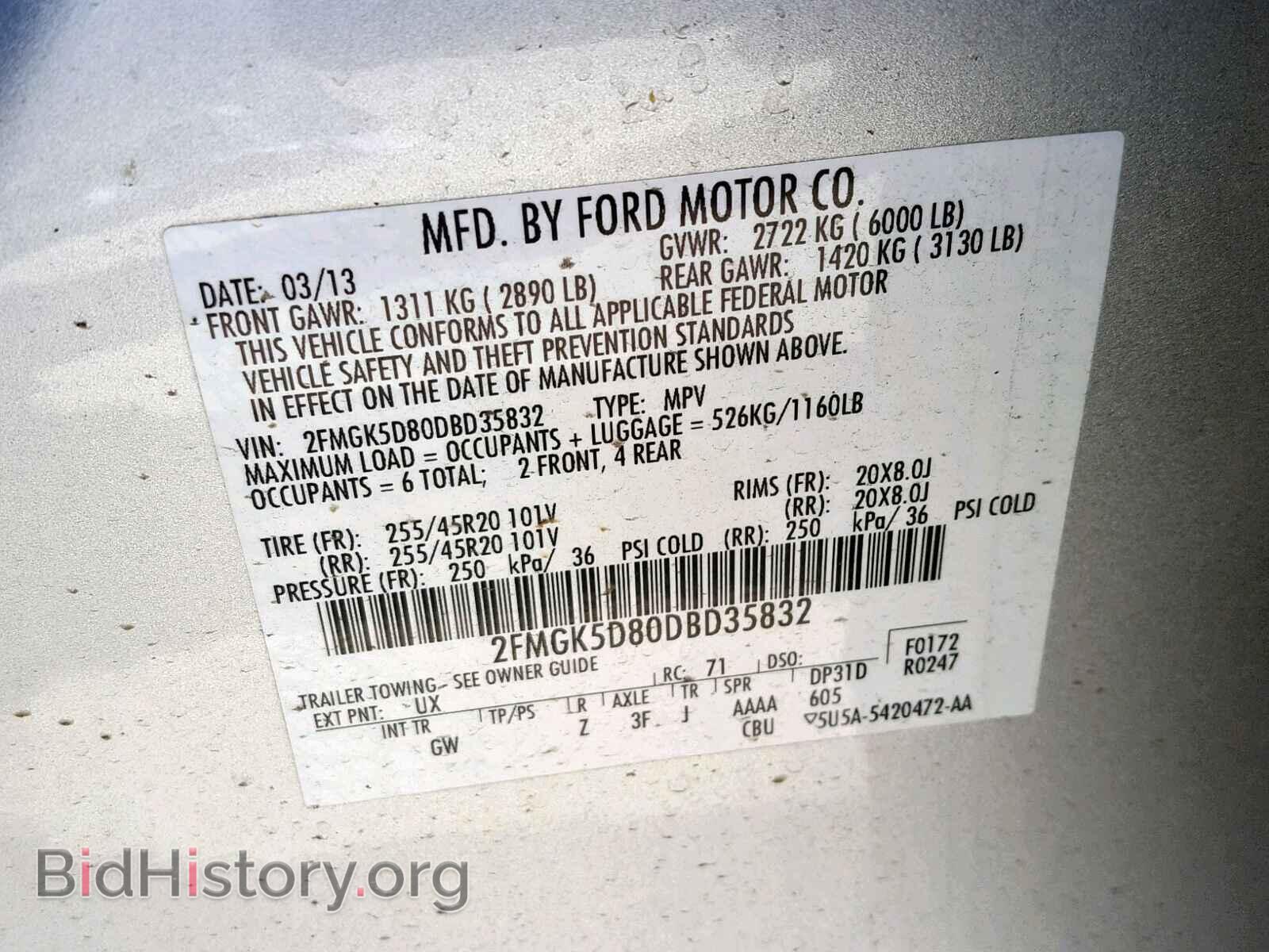2013 FORD FLEX LIMIT - VIN: 2FMGK5D80DBD35832 - Photo 10