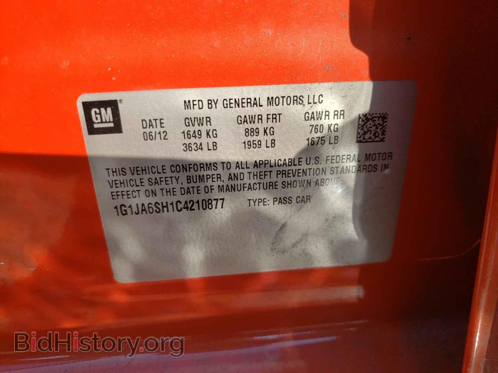 2012 CHEVROLET SONIC - VIN: 1G1JA6SH1C4210877 - Фото 10