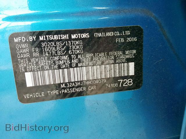 2017 MITSUBISHI MIRAGE - VIN: ML32A3HJ7HH004079 - Фото 10