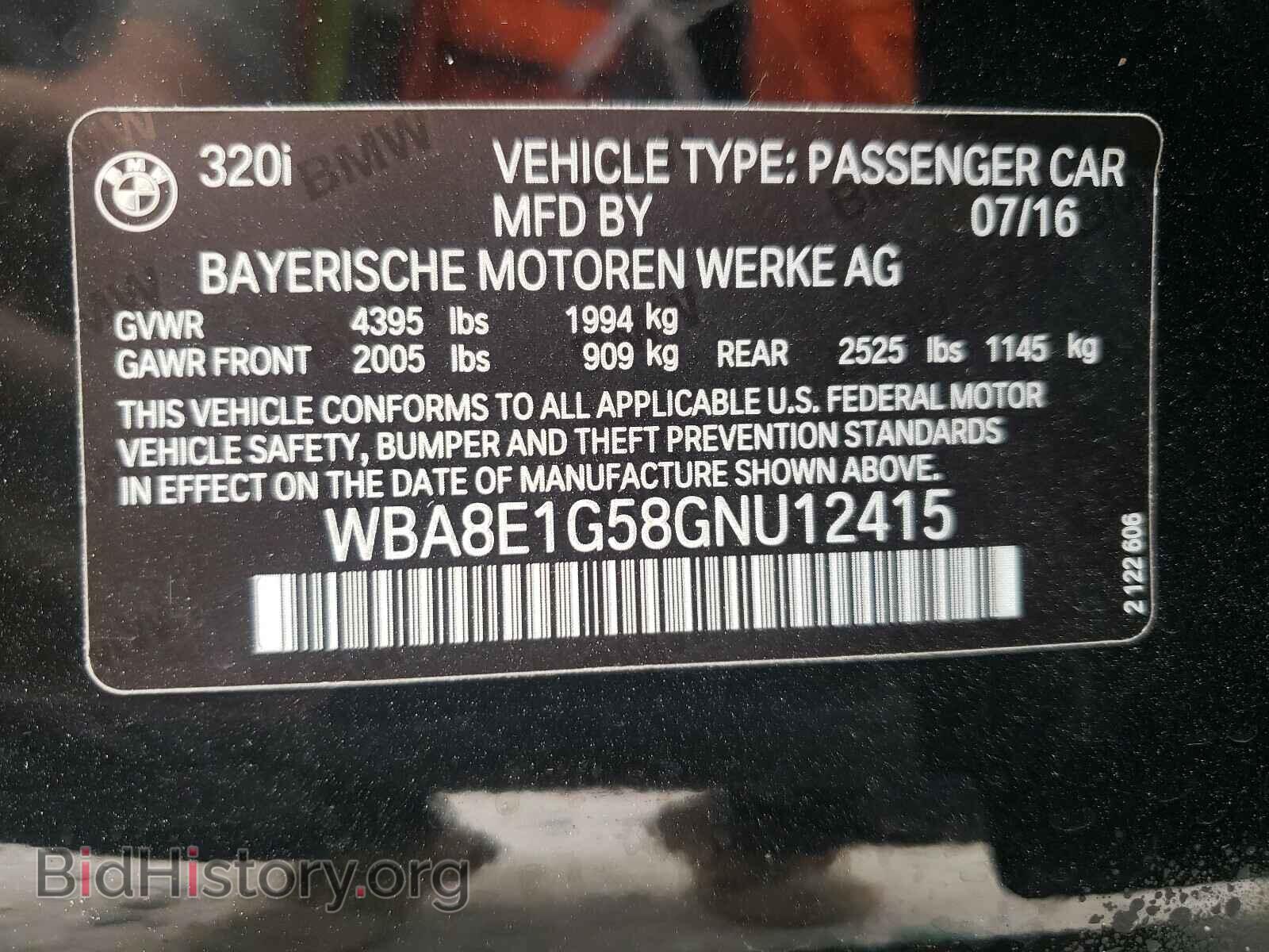 2016 BMW 3 SERIES - VIN: WBA8E1G58GNU12415 - Фото 10