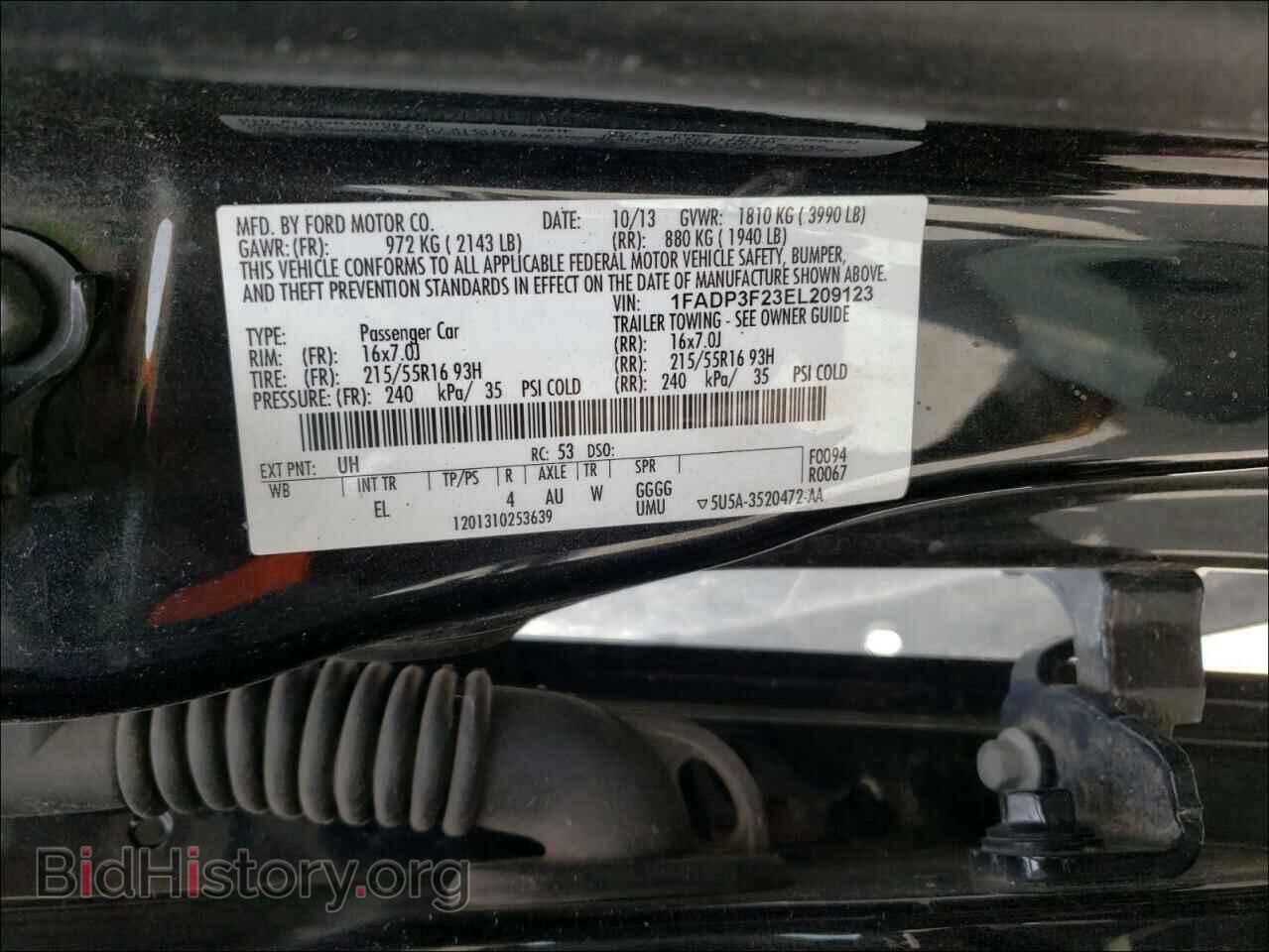2014 FORD FOCUS - VIN: 1FADP3F23EL209123 - Фото 10