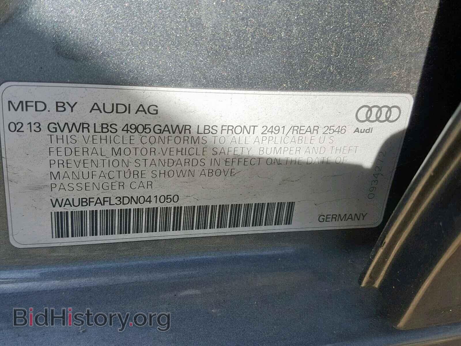 2013 AUDI A4 - VIN: WAUBFAFL3DN041050 - Фото 10